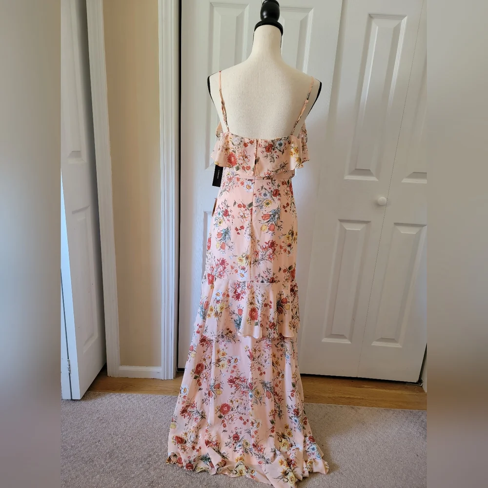 Lulu's Pink Floral Maxi Dress - Picture 6 of 7
